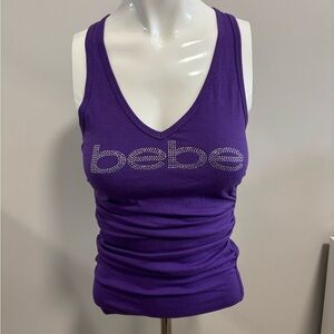 Bebe V-Neck Purple Tank Top